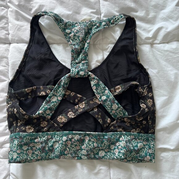 Free People x FP Movement Women's Floral Printed Synergy Strappy Back Sports Bra - Picture 7 of 9